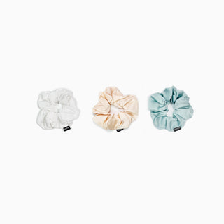 Bamboo Hair Scrunchie Trio - Fresh Pastels