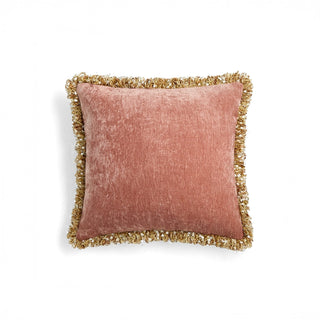 Blush Velvet Fringe Pillow Cover