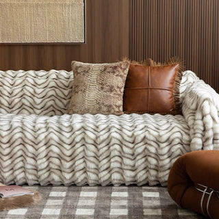 Chevron Faux Fur Sofa/Couch Cover