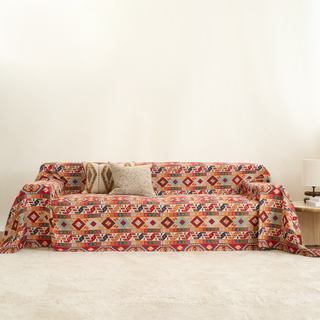 Crimson Boho Chic Sofa Cover