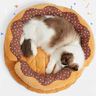 Donut Shaped Multi-Purpose Washable Dog & Cat Bed with Squeaky Pillow