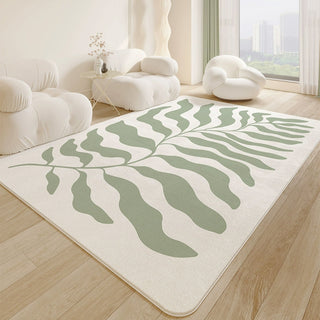 Easy Clean Rug Botanical Leaf Spillproof Pet-Friendly Living Room Large Area Rug