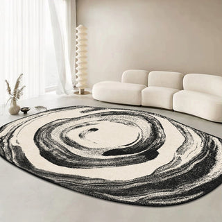 Easy Clean Rug Chic Swirl of Serenity Spillproof Pet-Friendly Modern Living Room Bedroom Rug