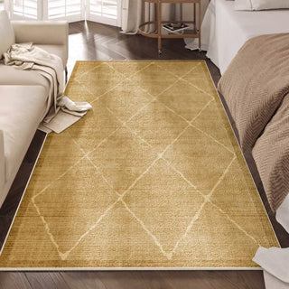 Easy Clean Rug Geometric Spillproof Plush Runner Rug