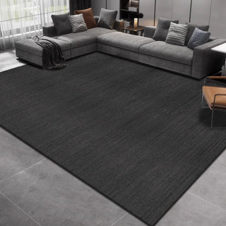 Easy Clean Rug Midnight Black Spillproof Pet-Friendly Minimalist Living Room Area Rug