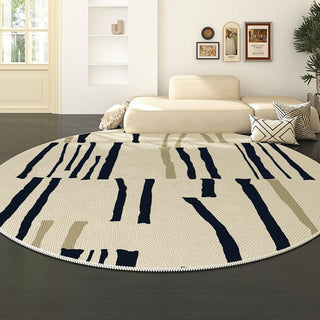 Easy Clean Rug Modern Art-Inspired Round Spillproof Pet Friendly Modern Living Room Round Rug