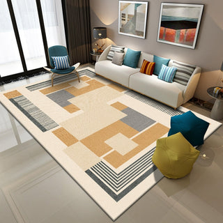 Easy Clean Rug Modern Geometric Spillproof Pet-Friendly Modern Living Room Area Rug