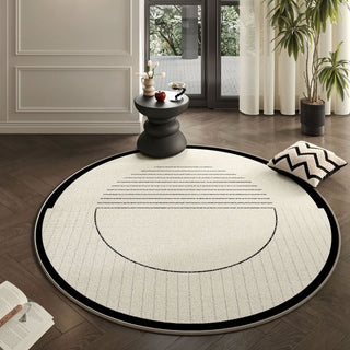 Easy Clean Rug Modern Zenith Spillproof Pet-Friendly Chic Living Room Plush Round Rug