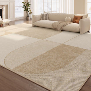 Easy Clean Rug Peaceful Geometry Spillproof Pet-Friendly Minimalist Living Room Area Rug