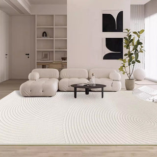 Easy Clean Rug Ripple Circle Spillproof Pet-Friendly Living Room Large Area Rug