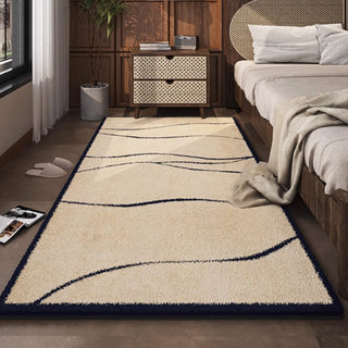 Easy Clean Rug Serene Wave Spillproof Geometric Modern Bedroom Area Rug