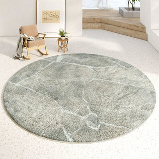 Easy Clean Rug Stone Path Round Spillproof Pet Friendly Modern Living Room Round Rug