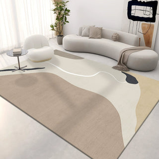 Easy Clean Rug Tranquil Wave Spillproof Pet-Friendly Modern Living Room Area Rug