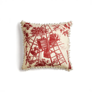 French Country Vintage Rouge Throw Pillow Cover