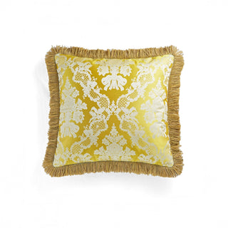 Golden Baroque Fringe Throw Pillow Cover