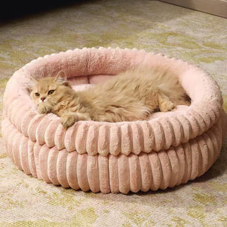 Minimalism Round Warm Milk Velvet Faux Rabbit Fur Dog & Cat Bed