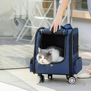 Multipurpose Folding Cat Travel Backpack Dog & Cat Trolley Case