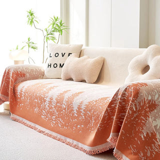 Pilling-Resistant Forest Horizon Chenille Sofa Cover Pilling-Resistant with Nature-Inspired Forest Design