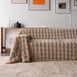 Plush Faux Rabbit Fur Sofa Cover