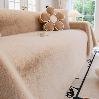 Plush Neutral Sofa Cover Nude Colors Timeless Luxurious Comfort and Elegant Design for Year-Round Style and Warmth