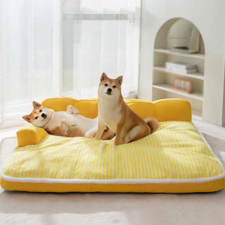 Striped Full Support Comfortable Skin-friendly Washable Orthopedic Dog Sofa Bed