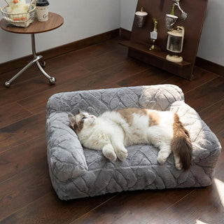 Ultra-Soft Faux Rabbit Fur Jacquard Warm Dog & Cat Bed