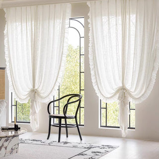 Whimsical Leaf Ruffle Sheer Curtain