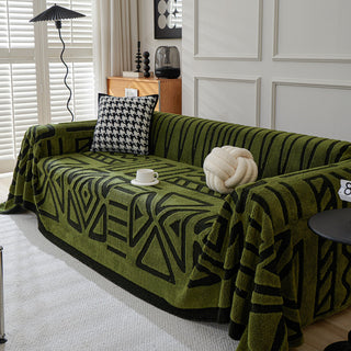 Geometric Pattern Plush Sofa Cover