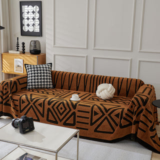 Geometric Pattern Plush Sofa Cover