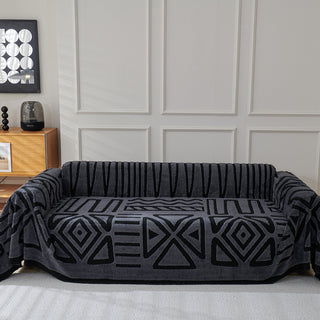 Geometric Pattern Plush Sofa Cover