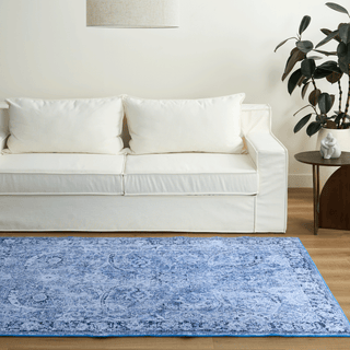 Waterproof Classic Blue Persian Plush Rug