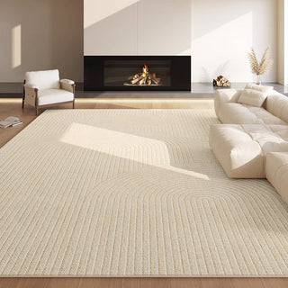 Easy Clean Rug Tranquil Ripple Spillproof Pet-Friendly Minimalist Living Room Area Rug