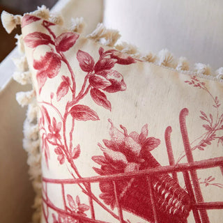 French Country Vintage Rouge Throw Pillow Cover