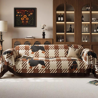 Plaid Dachshund Sofa/Couch Cover