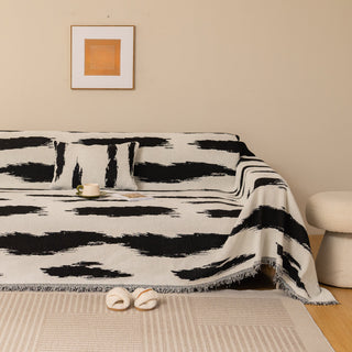 Striped Serenity Harmony Monochrome Chic Sofa / Couch Cover