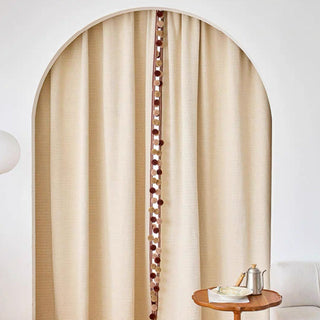 Thickened Pom-Pom Edge Curtain