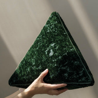 Velvet Moss Triangle Pillow