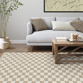 Waterproof Vintage Checkerboard Lightweight Rug