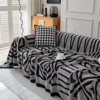 Geometric Pattern Plush Sofa Cover