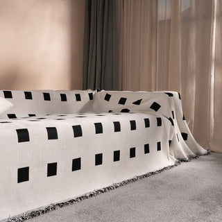 Checkered Onyx Reversible Comfort Sofa / Couch Cover