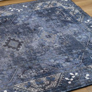 Waterproof Classic Navy Persian Lightweight Rug