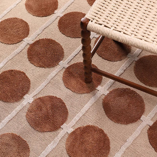 Easy Clean Rug Amber Spice Copper Dots Spillproof Pet-Friendly Modern Living Room Plush Area Rug