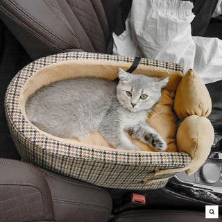 Houndstooth Lookout Console Bow Tie Dog & Cat Car Seat