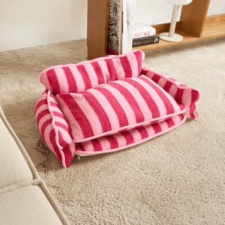 Lambswool Striped Cat Couch