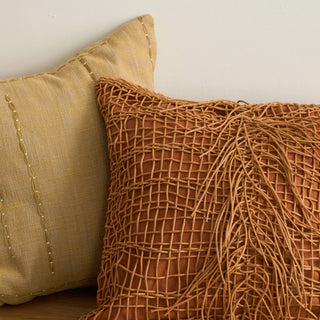 Leather Tassel Cushion Cover