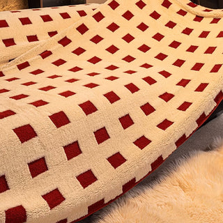 Plush Sofa Cover with Geometric Square Design for Comfort and Sophistication in Any Living Room