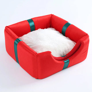 Christmas Gift Box Warm Sleeping Semi-Enclosed Cave Dog & Cat Bed