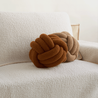 Knotted Fleece Orb Sofa Pillow