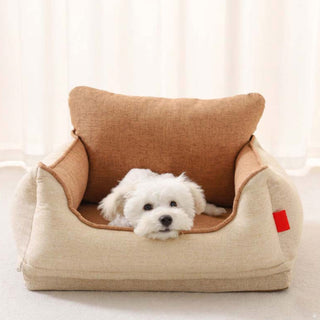 Light Coffee Waterproof Safety Dog Car Seat Bed