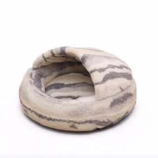 Luxury Marble Striped Cozy Semi-Enclosed Cave Dog & Cat Bed